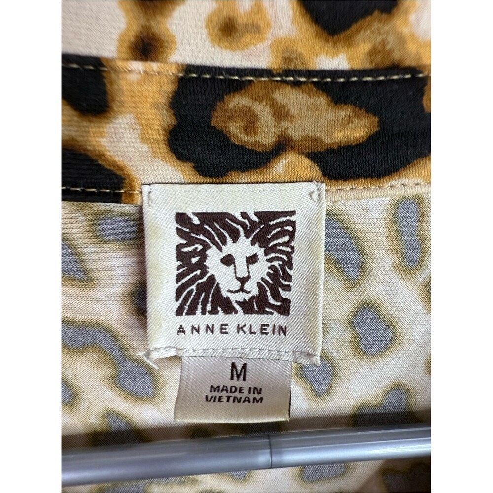 Anne Klein shirt Leopard Print Button-Up Blouse in Brown and Black