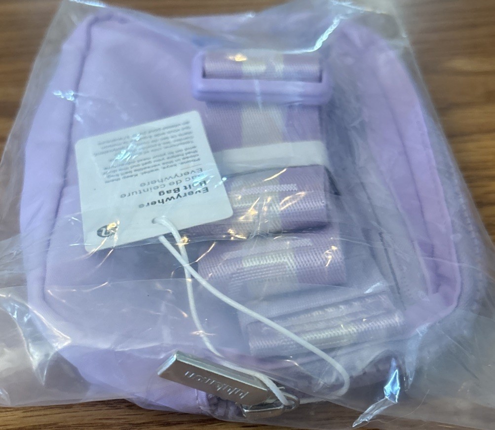 NWT Lululemon Everywhere Wordmark Crossbody Belt Bag 1L – Lilac Purple/Silver