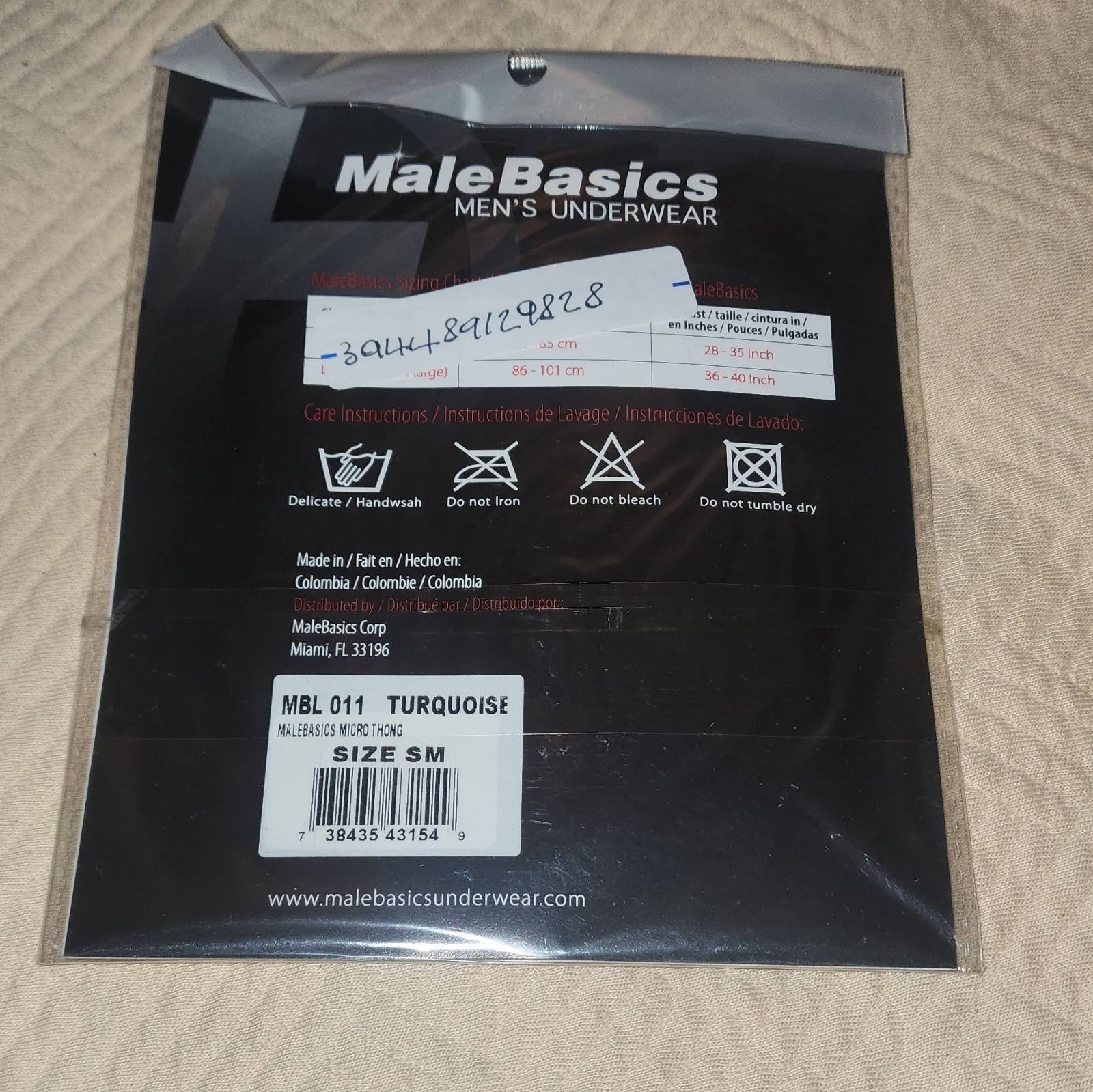 MaleBasics Micro Thong Men’s Underwear Turquoise S/M Nylon/Spandex MBL011