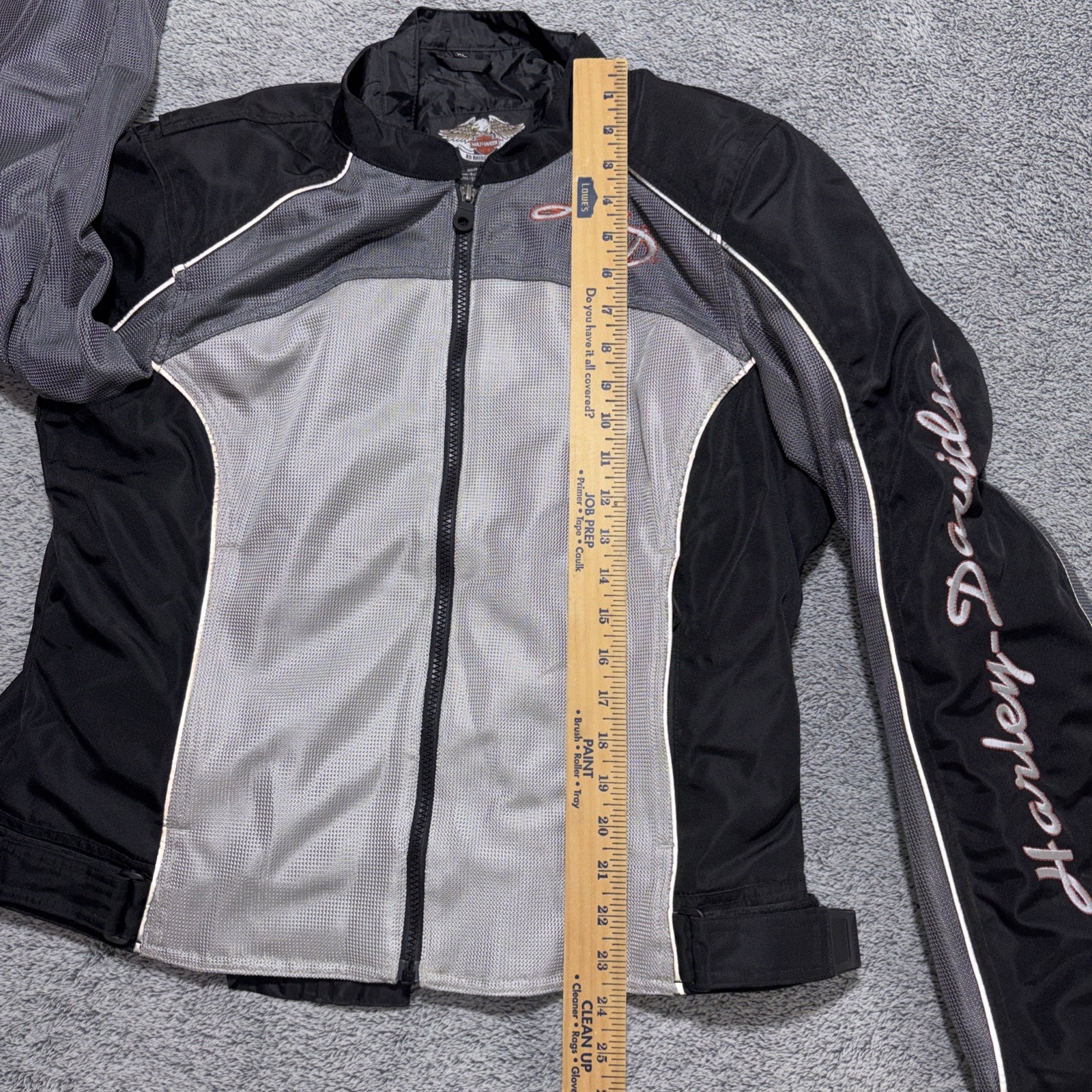 HARLEY-DAVIDSON Riding Jacket w/ Shoulder & Elbow Pads Women’s Sz XL Grey Black