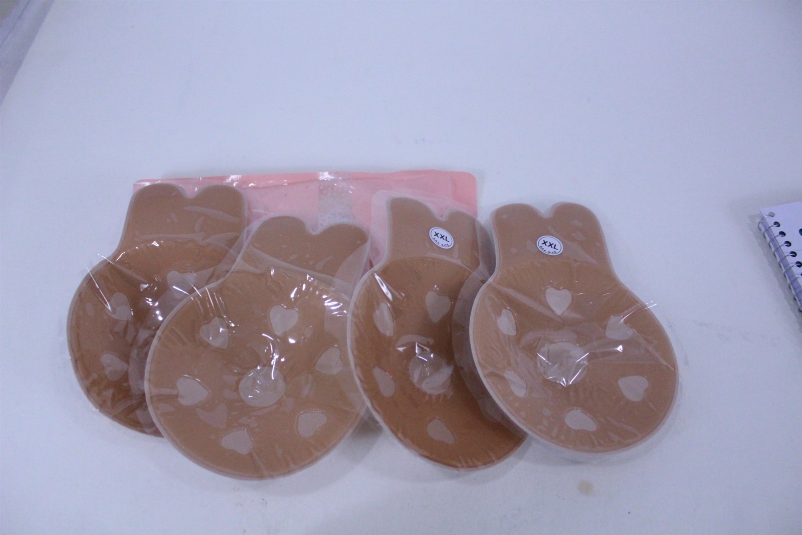 2 Pair Shaped Pasties Re-usable Beige Color D/E Cup XXL