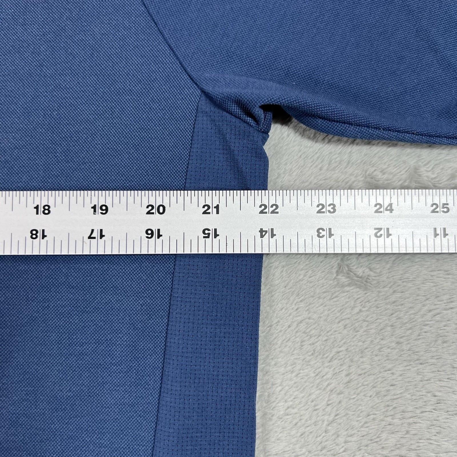 Uniqlo x Theory Shirt Mens Large Blue Dry-Ex 1/4 Quarter Zip Short Sleeve