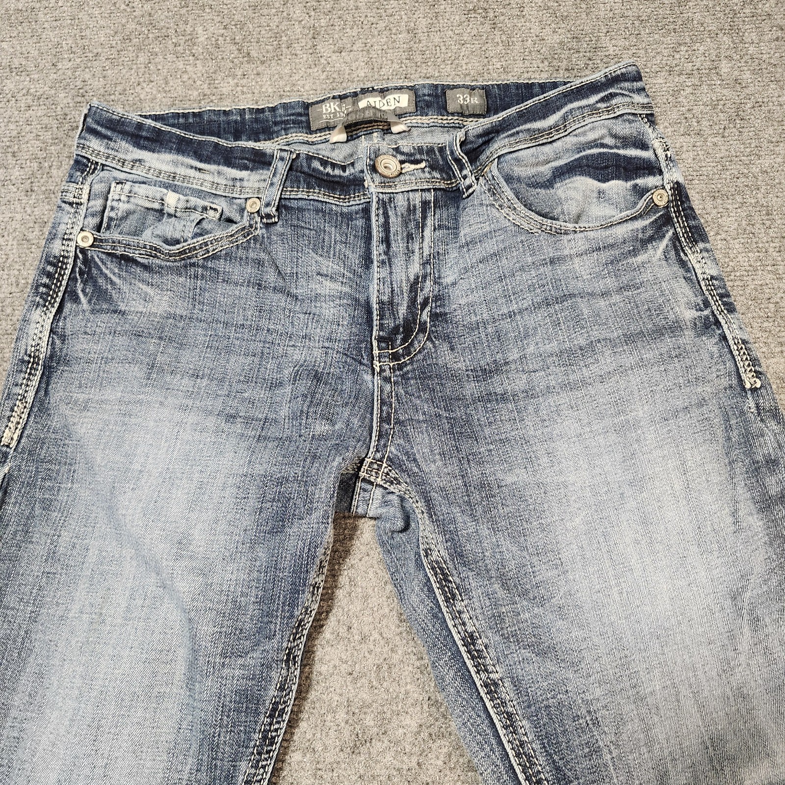 BKE Aiden Jeans Mens 33×31 Blue Bootleg Stretch Denim Rodeo Cowboy