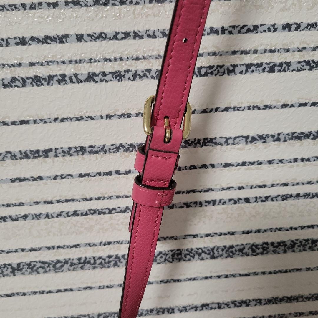 COACH Logo Pattern Shoulder Bag Beige Pink Synthetic Fiber Women’s Crossbody