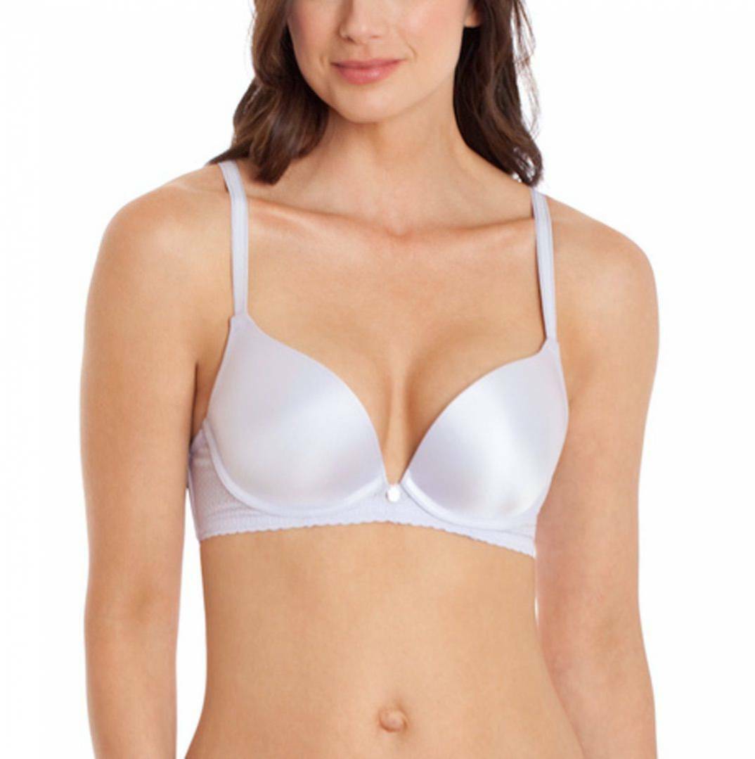 DESIGNER BRA Satin NYLON $75!! molded cup Underwire Plunge 22 sizes 4 Colors!