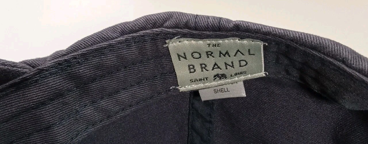THE NORMAL BRAND Hat Gray Baseball Cap Bear Logo Adjustable Strap 100% Cotton