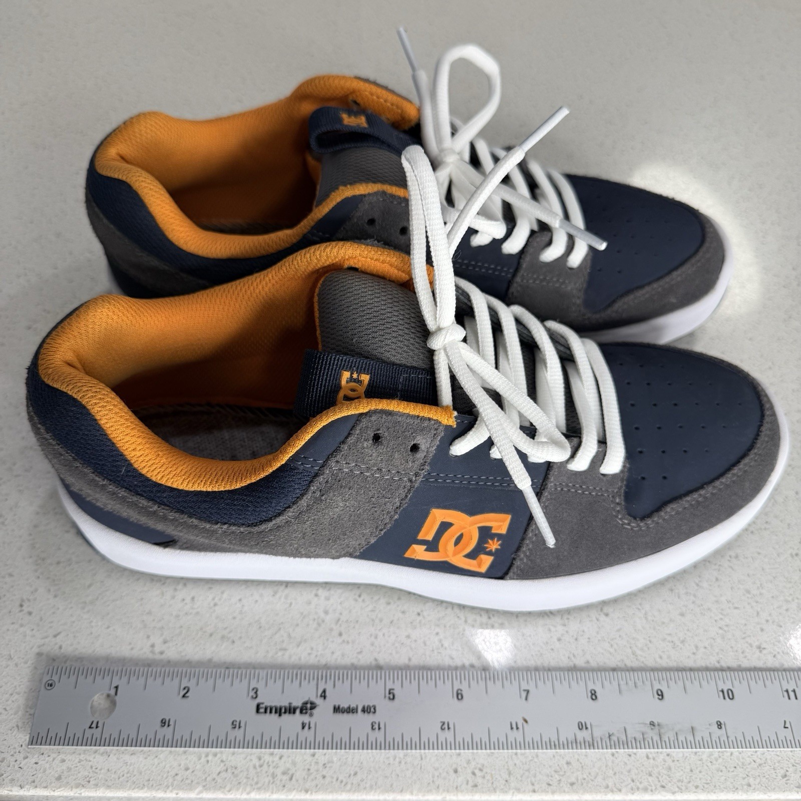 Men’s DC Lynx Zero Shoes Navy Orange Skateboarding Sneakers Size 9.5