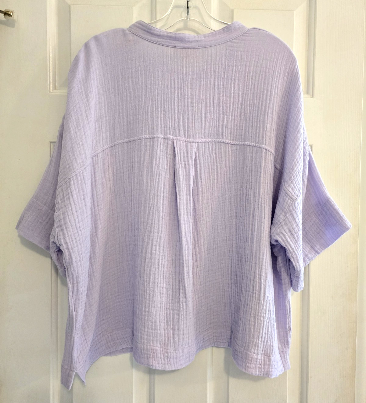 Eileen Fisher Box Top Mallow Organic Cotton Lofty Gauze 2X Coastal Grandma Shirt