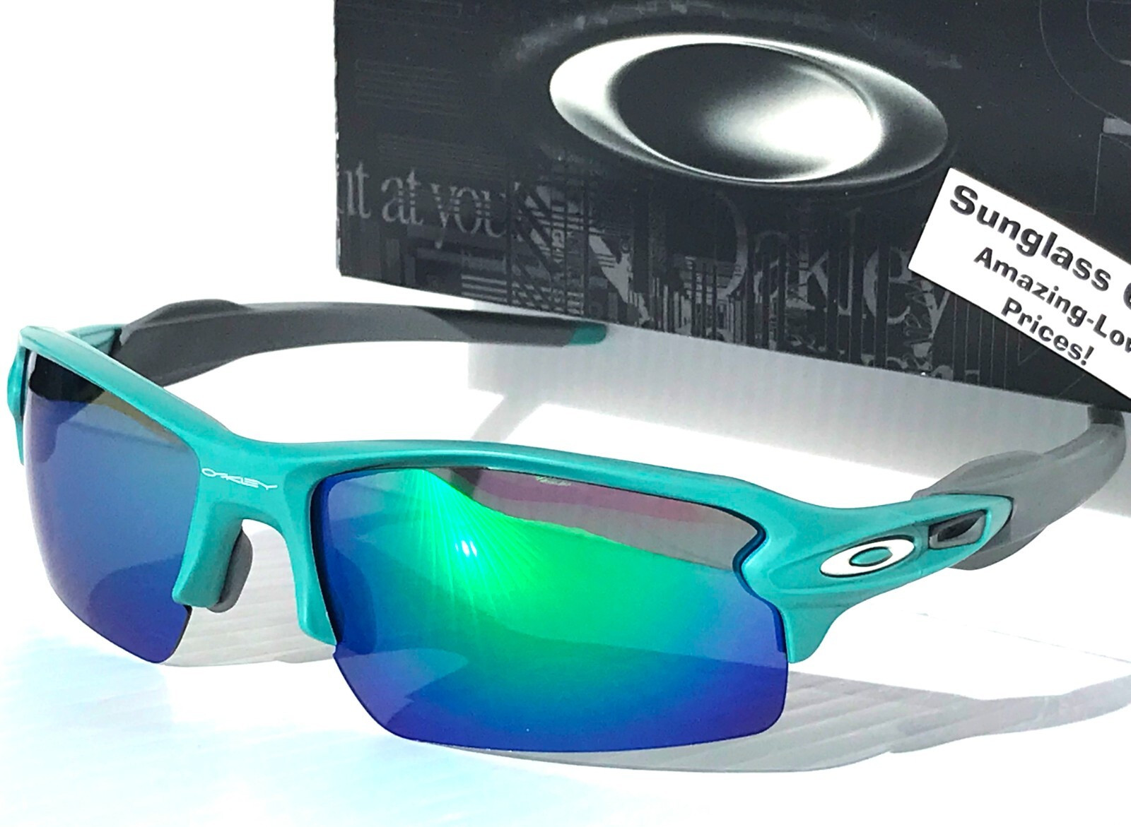 NEW Oakley FLAK 2.0 Matte Pacific Green POLARIZED Galaxy Jade Sunglass 9188