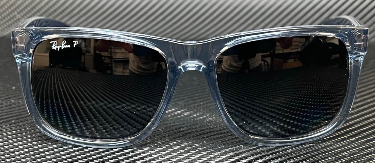 RAY BAN RB4165 6596T3 Transparent Blue Polarized Men’s 55 mm Sunglasses