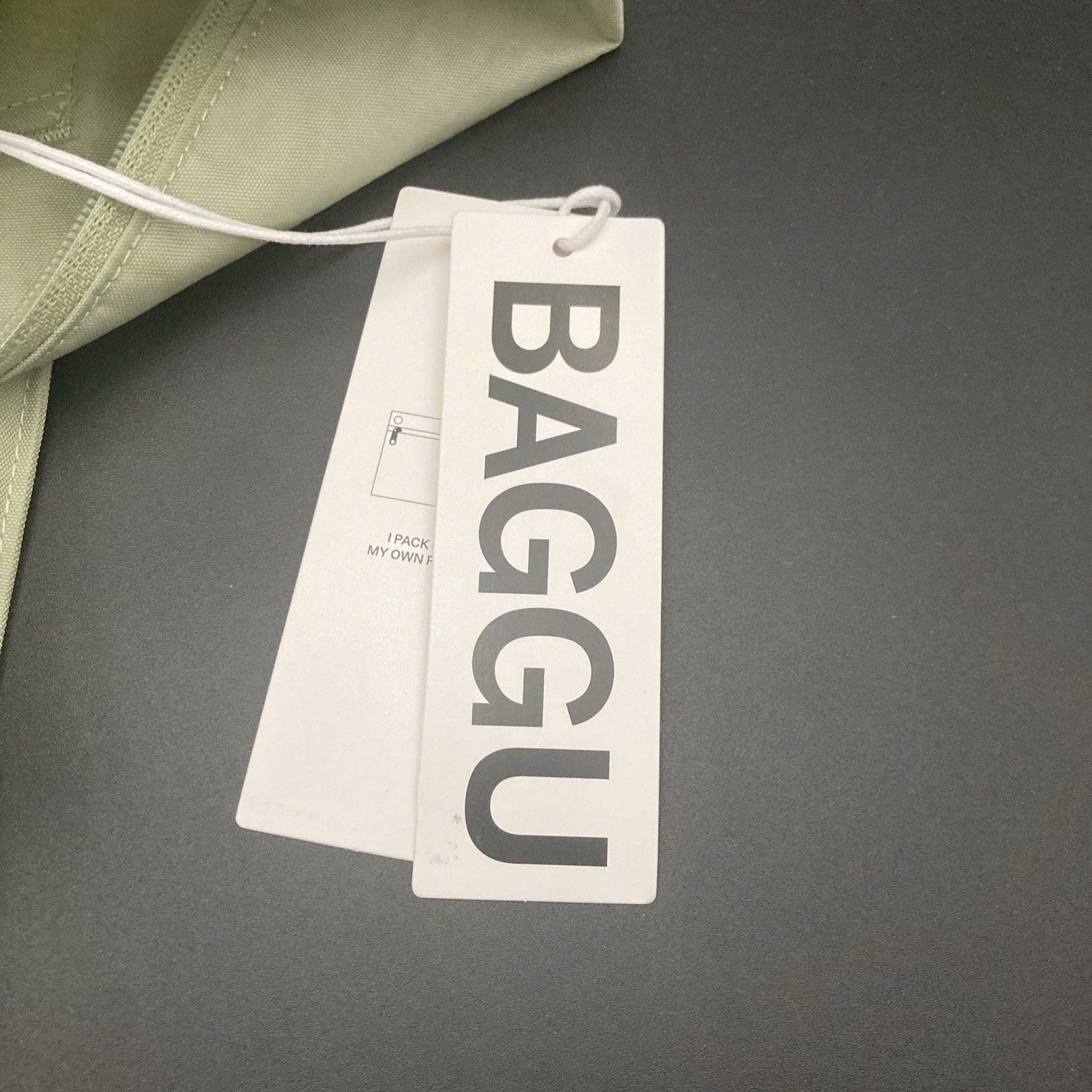 BAGGU Cloud Bag-Celadon-Detachable Pouch-Exterior Pocket-12.75 X 13.75 X 8in-New
