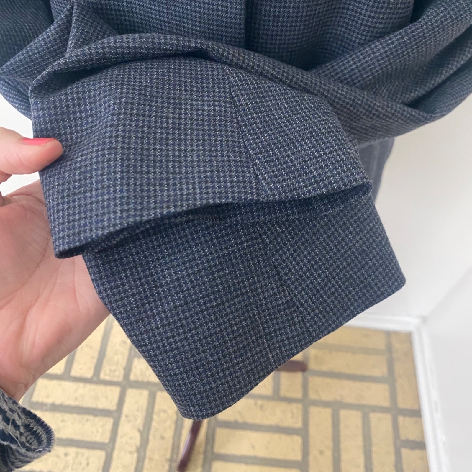 Kallmeyer New York Iman Shrunken Blazer Jacket Wool Houndstooth Size 12