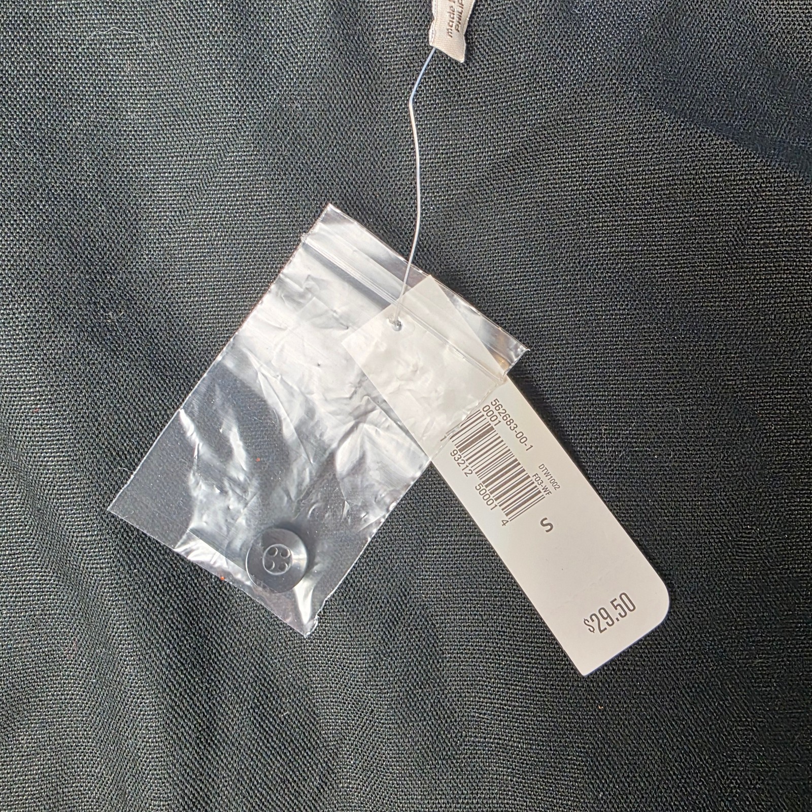 Vintage Old Navy Y2K Jumper Dress Black Small Linen Blend Tags