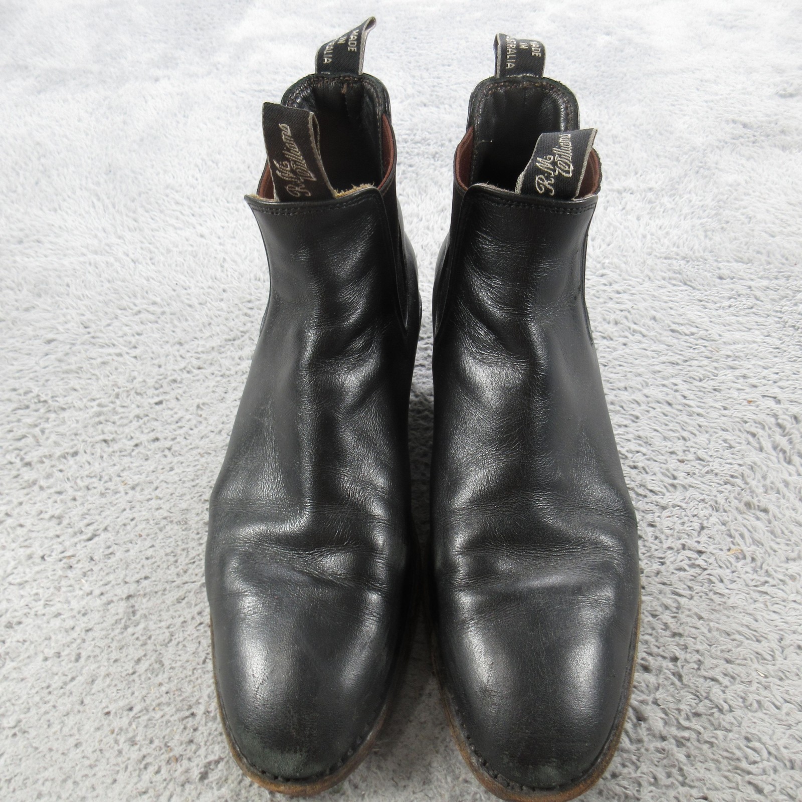 R.M. Williams Chelsea Boots Mens Size 9.5 Black Leather Pull On Ankle Casual