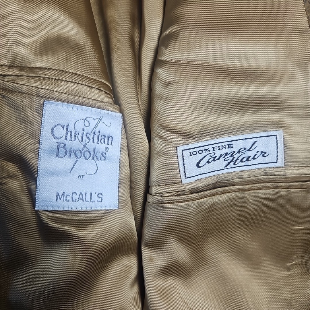 Vintage Christian Brooks 100% Camel Hair Blazer Men’s 42R Tan Check Sport Coat