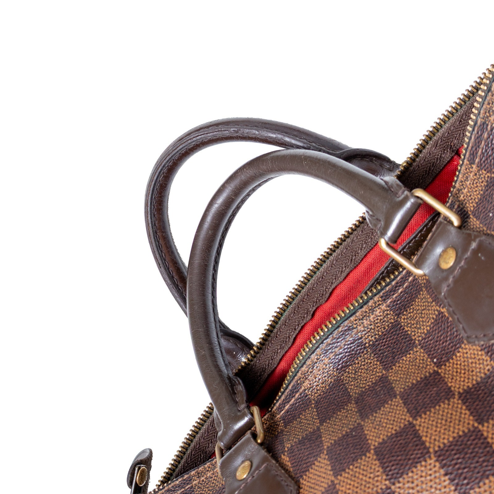 Authentic Louis Vuitton Speedy 30 Damier Ebene Canvas Handbag Brown SD3171