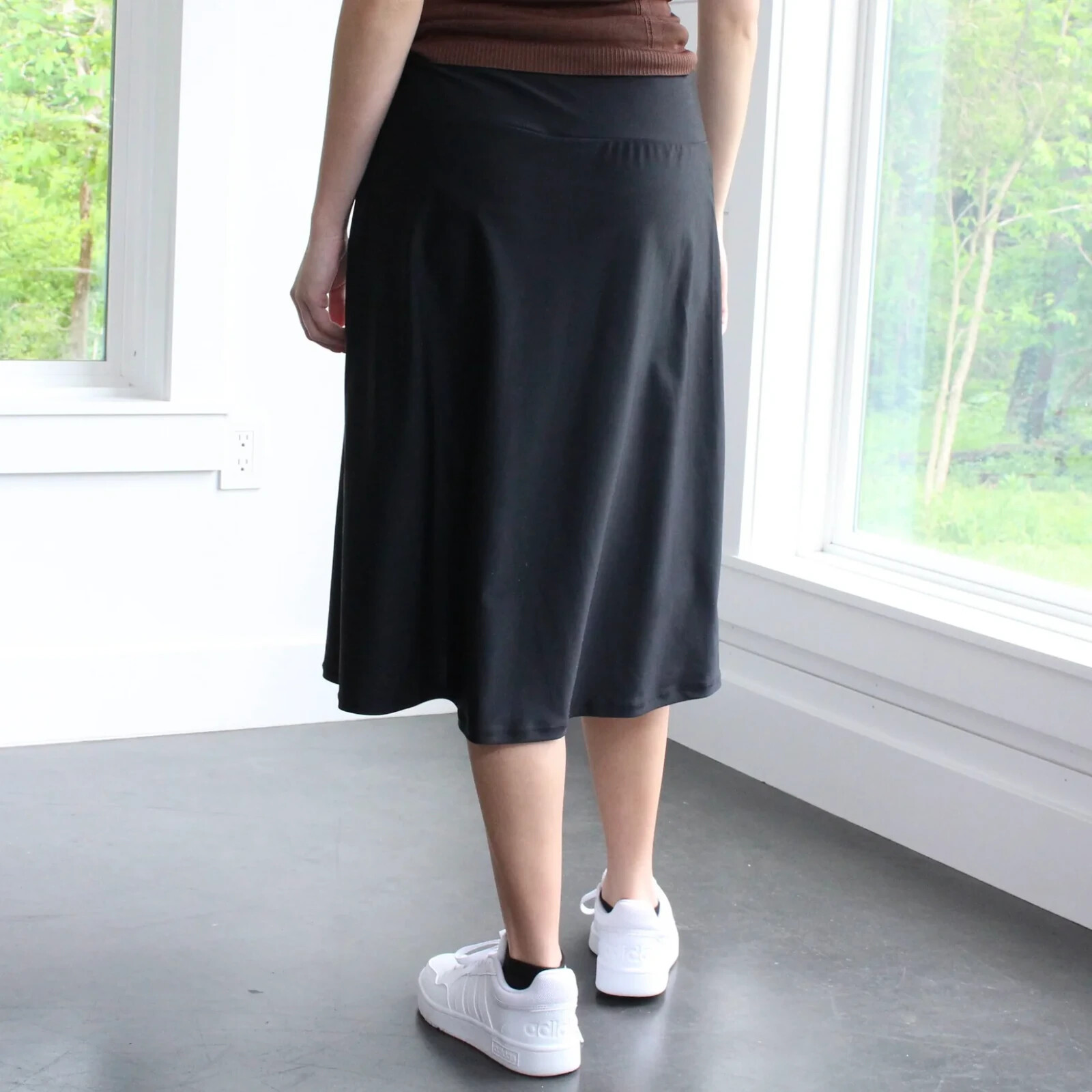 NWT Calypsa Long Midi Modest Black Swim Skirt Sizes XS – 4XL Skort With Shorts