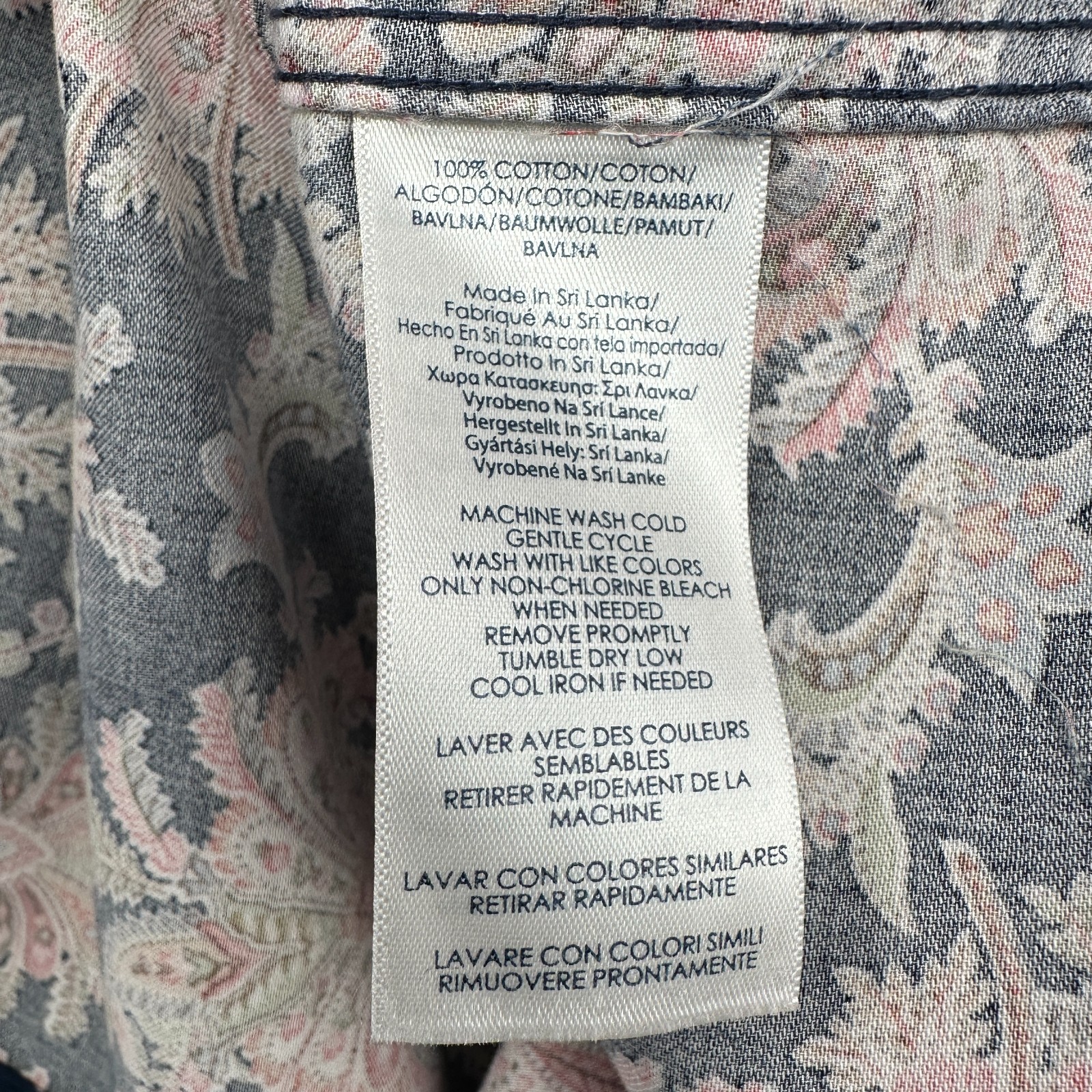 Chaps Womens Top Shirt Blouse Size 2X No Iron Button Up Floral Boho Romantic
