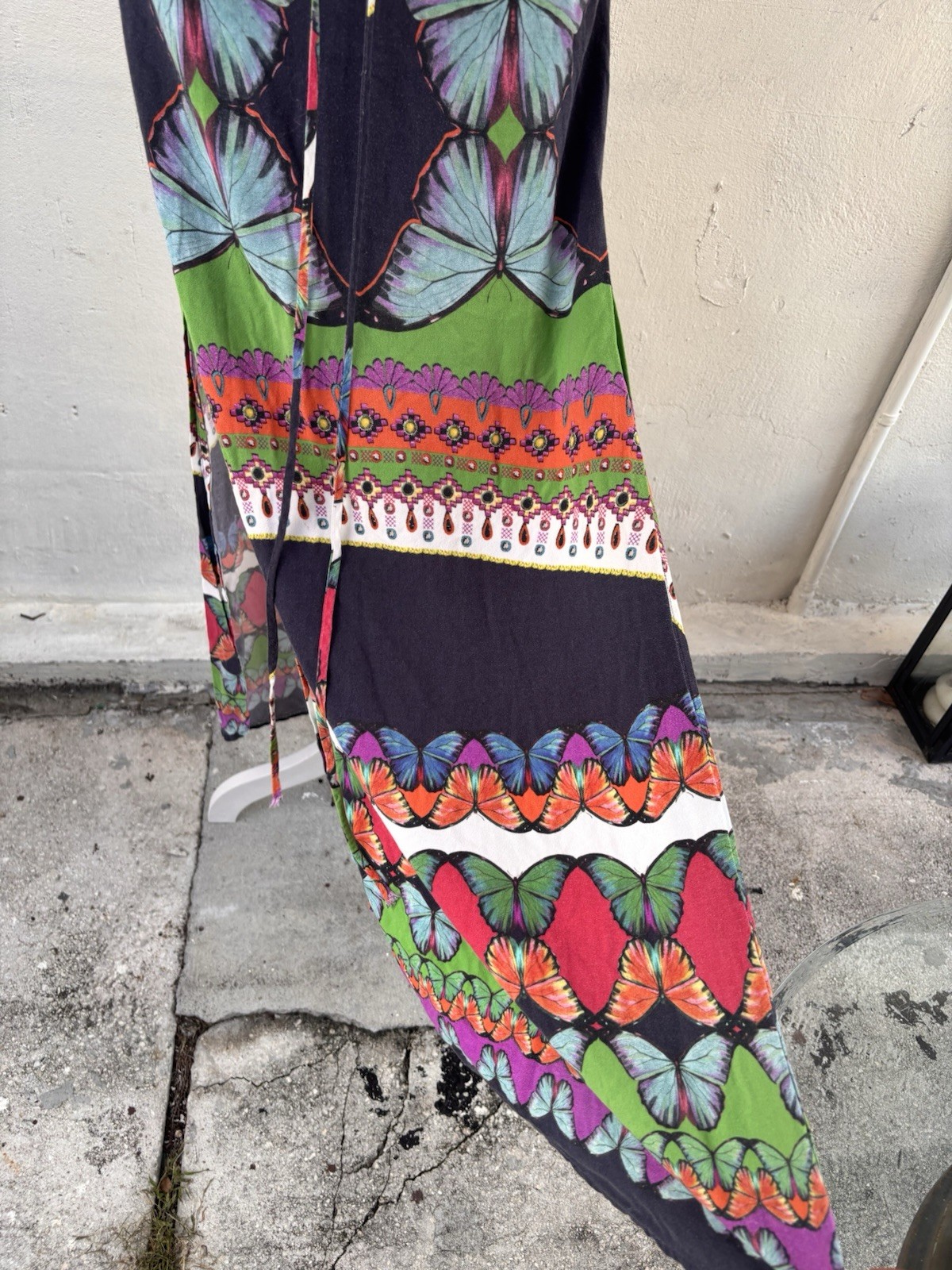 Farm Rio Multi-patterned Butterfly Print Long Maxi Skirt Drawstring Waist Size S