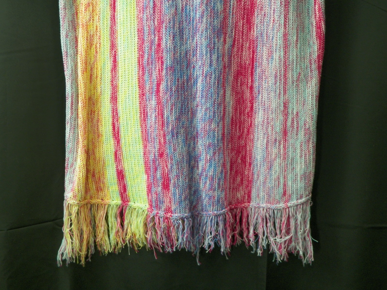 Davi & Dani Multi Striped Oversized Loose Fit Sweater Top Size Small