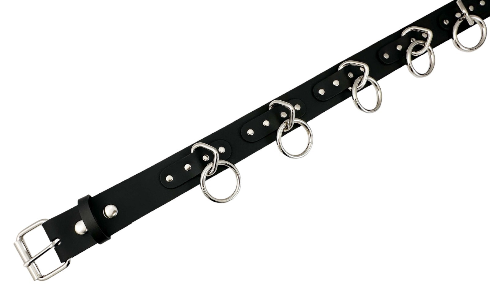 Large O Ring Bondage Belt Genuine Leather Punk Goth Rocker Belt Snap Off Buckle
