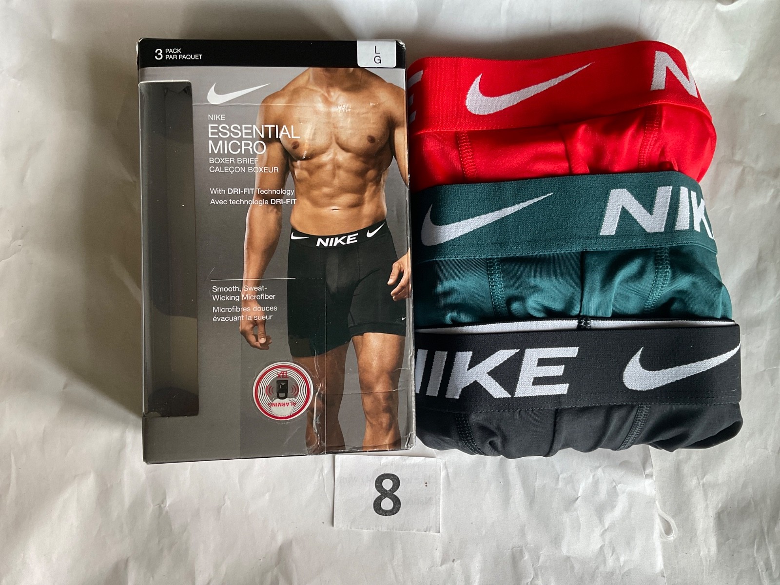 Nike Essential Micro 3-Pack Boxer Brief Dri Fit New Orange Blue Gray Pink Black