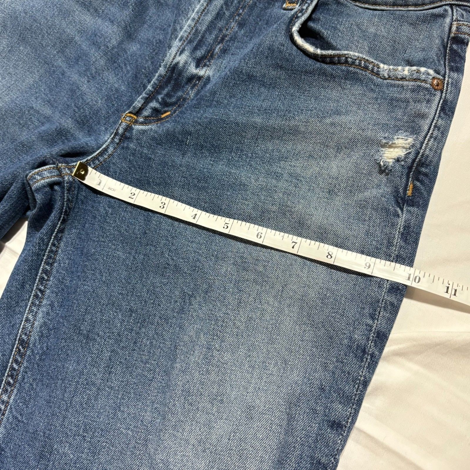 AGOLDE Kye Mid Rise Straight Leg Crop Jeans 28 Fits 30 Vintage Med Wash Raw Hem