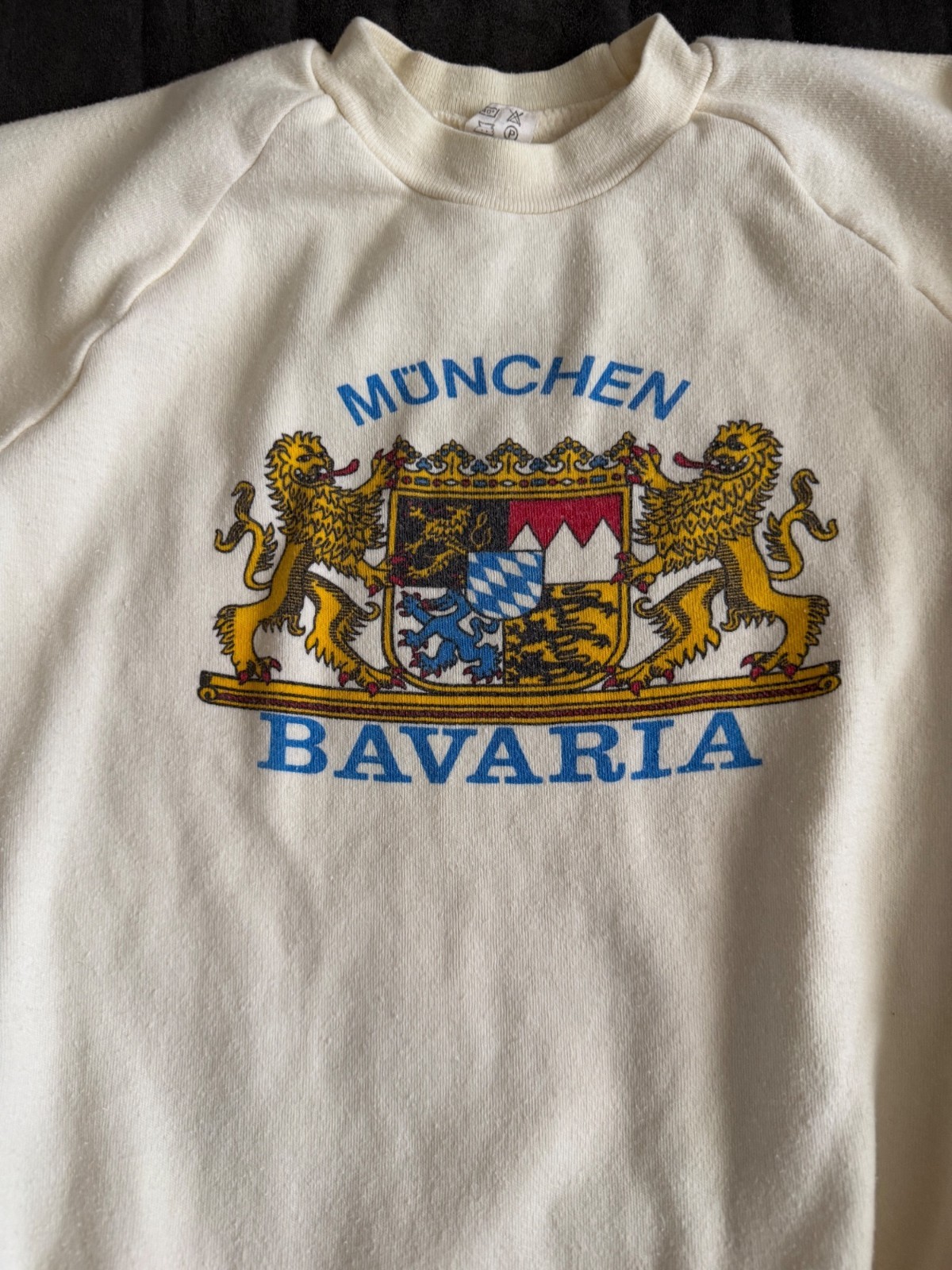 Vintage Munchen Bavaria Graphic Sweatshirt XL White 100% Baumwolle Cotton Crewne