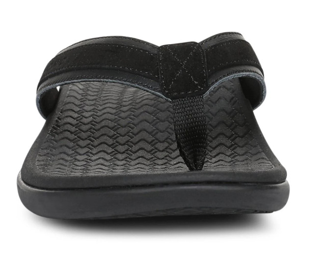 Vionic Women’s Tide 2.0 Toe Post Sandal, Black Suede