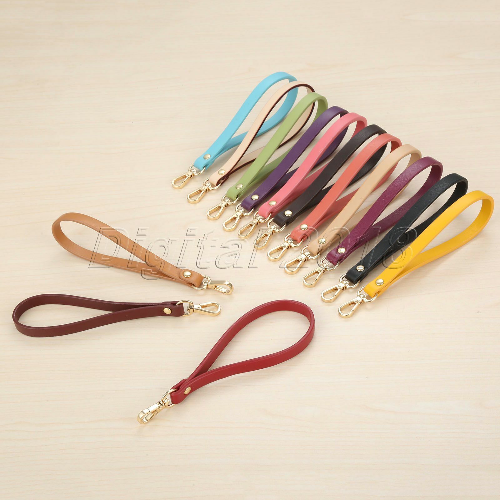 15*0.8cm Leather Short Straps Bag Accessories Wristlet Wrist Bag Strap Handle