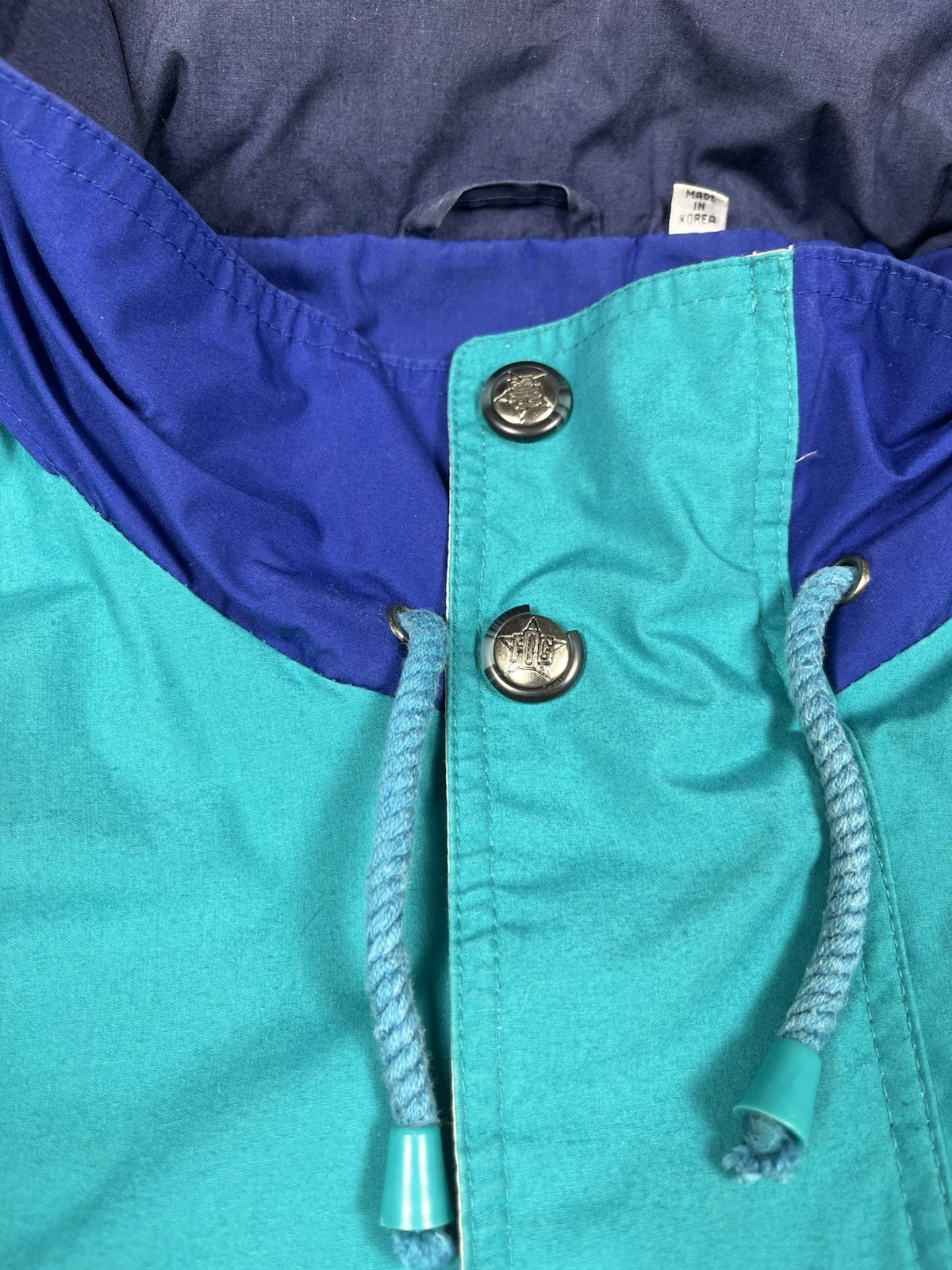 Vintage London Fog Colorblock Waterproof Jacket Mens XL Oversized Nautical Retro