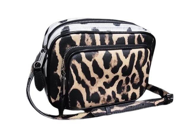 BURBERRY Shoulder bag Camera Bag Leather Leopard Brown Authentic From Japan