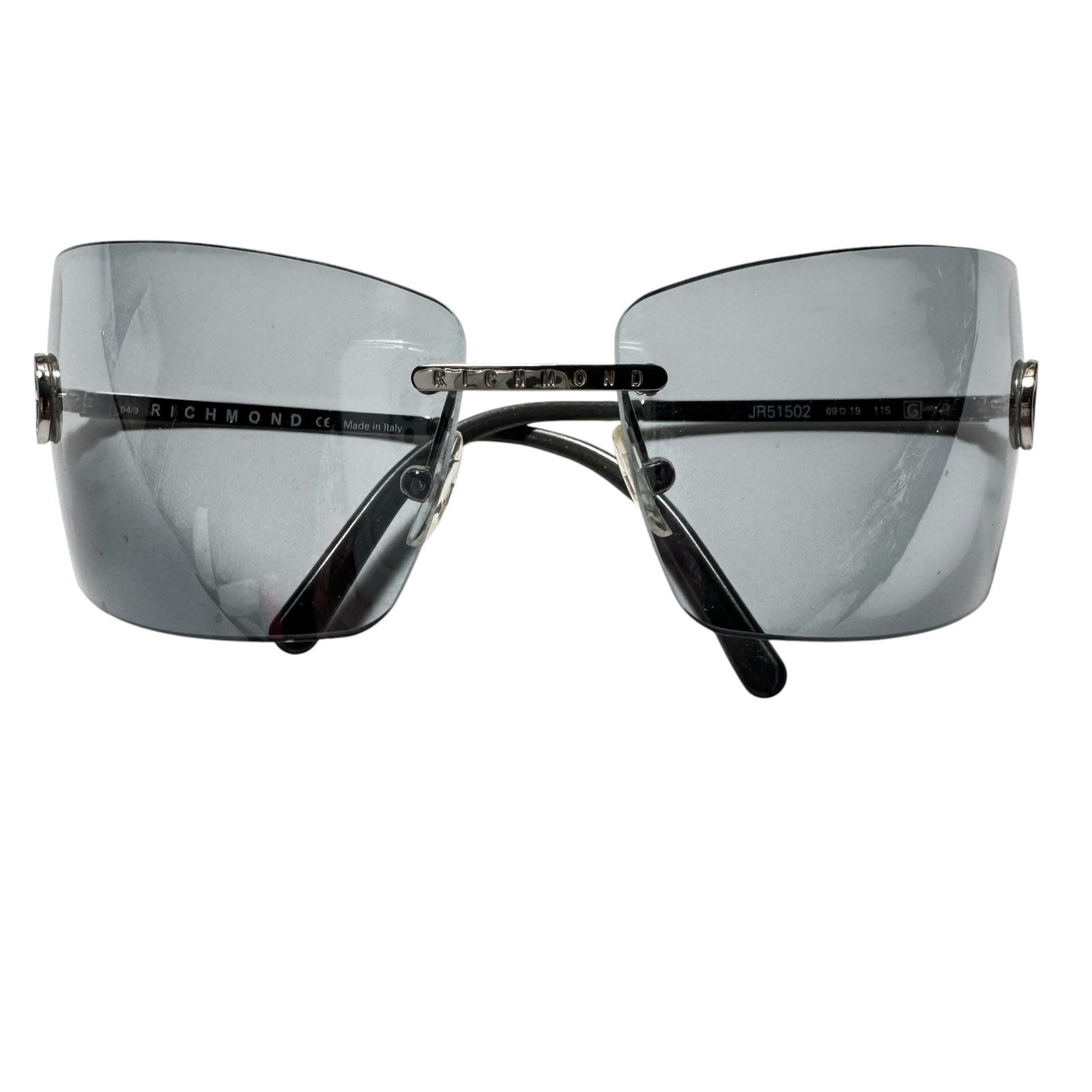 John Richmond Rimless Shield Sunglasses JR51502 Gray Unisex Italy 69 15 115mm