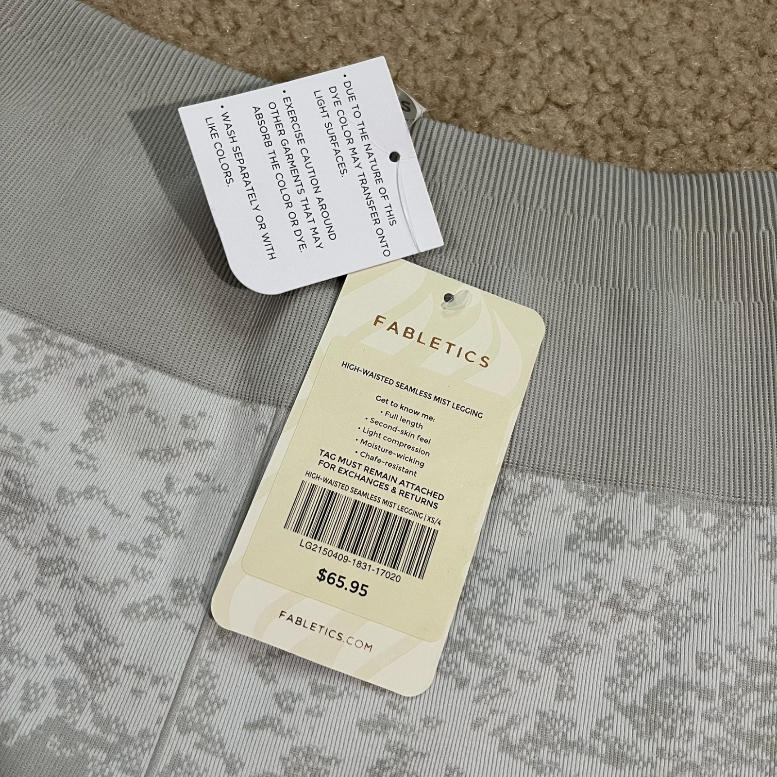 NWT Fabletics High Waisted Seamless Mist Leggings Size XS