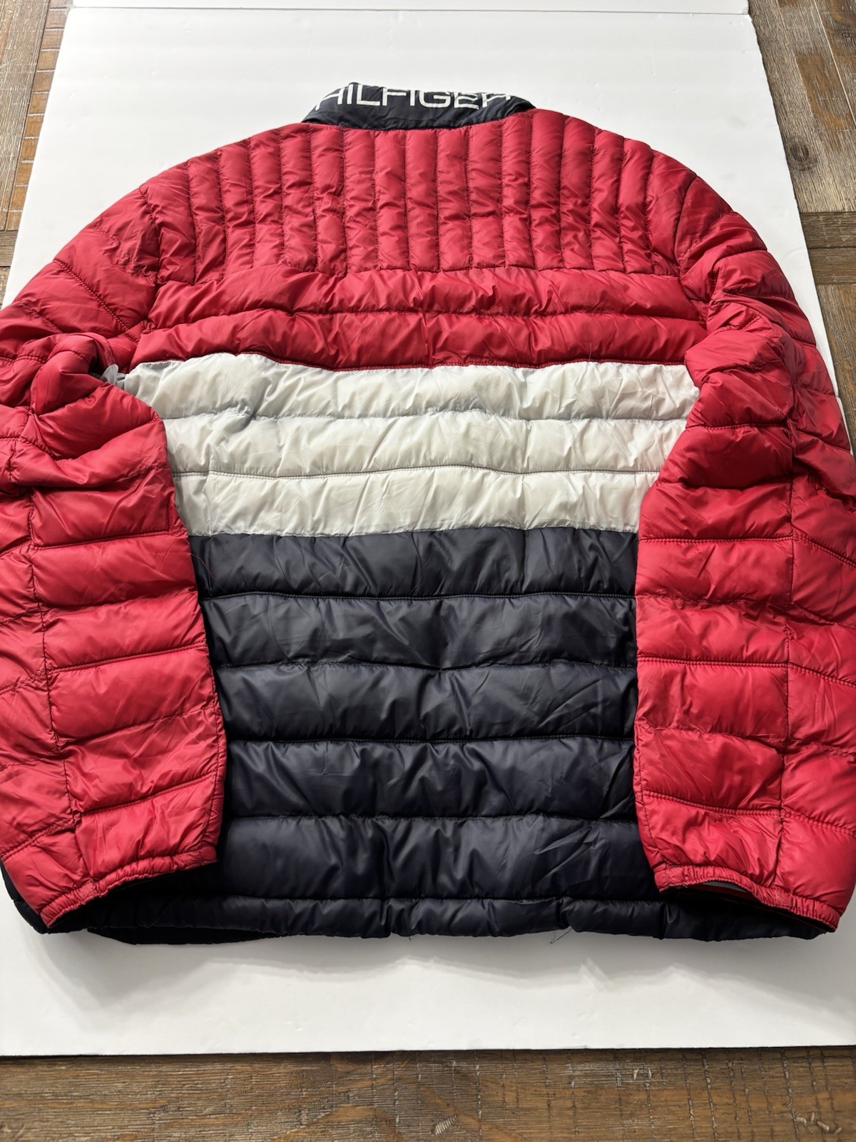 Tommy Hilfiger Packable Colorblock Down Puffer Jacket Men’s XXL Full Zip