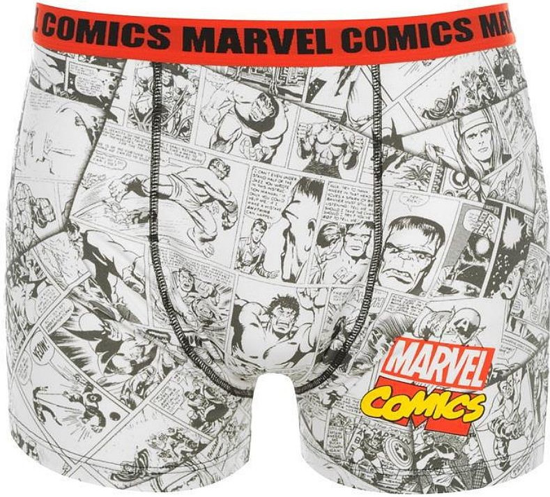 MENS SIZE S/M/L MARVEL COMICS BOXERS PANTS WHITE CARTOON SHORTS NEXT DAY POST