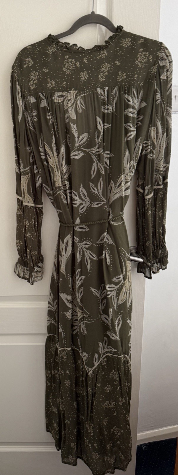 Monsoon Green Floral leaf Print Dress Size XL Midi Length , Regular Fit