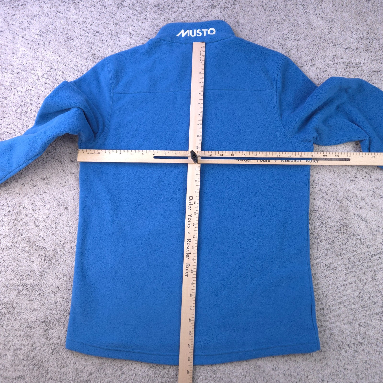 Musto Fleece Sweater Mens Medium Pullover Half Zip Sailing Mock Neck Blue GUC