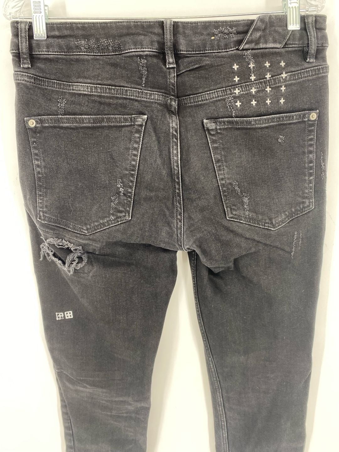 Ksubi Chitch Boneyard Black Distressed Slim Jeans Size 33 inseam is 31”