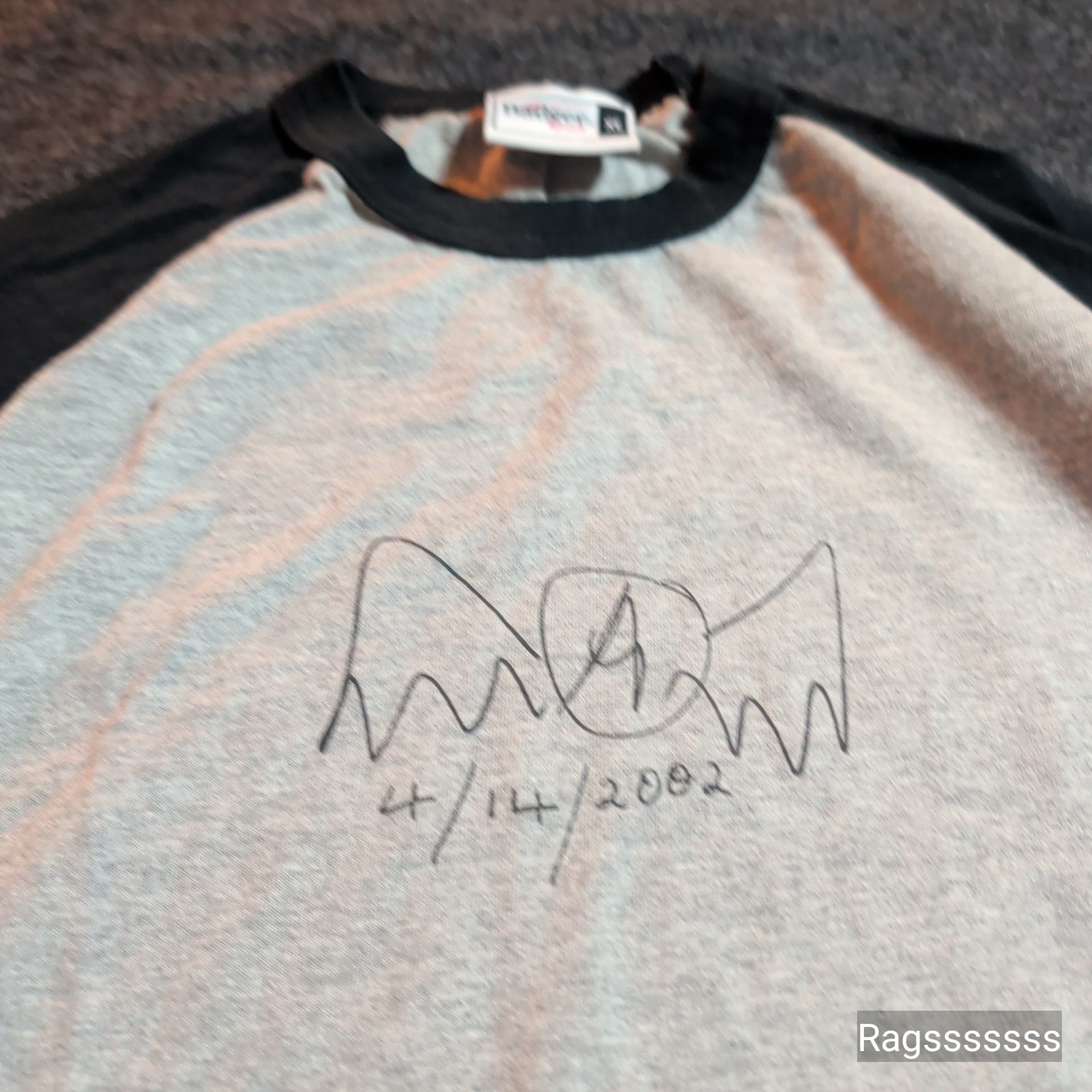 Vintage Aerosmith MTV Icon 2002 Raglan Shirt Mens XL Black Grey 3/4 Sleeve Tour