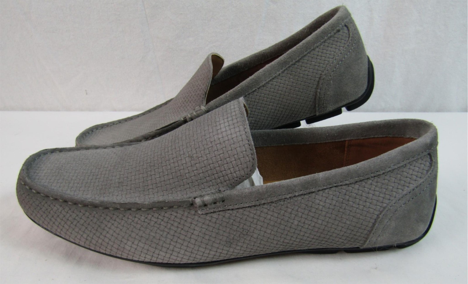 ALFANI MENS “KENDRIC” TORNADO GREY TEXTURED SUEDE DRIVER SZ 11.5 NIB AFS11