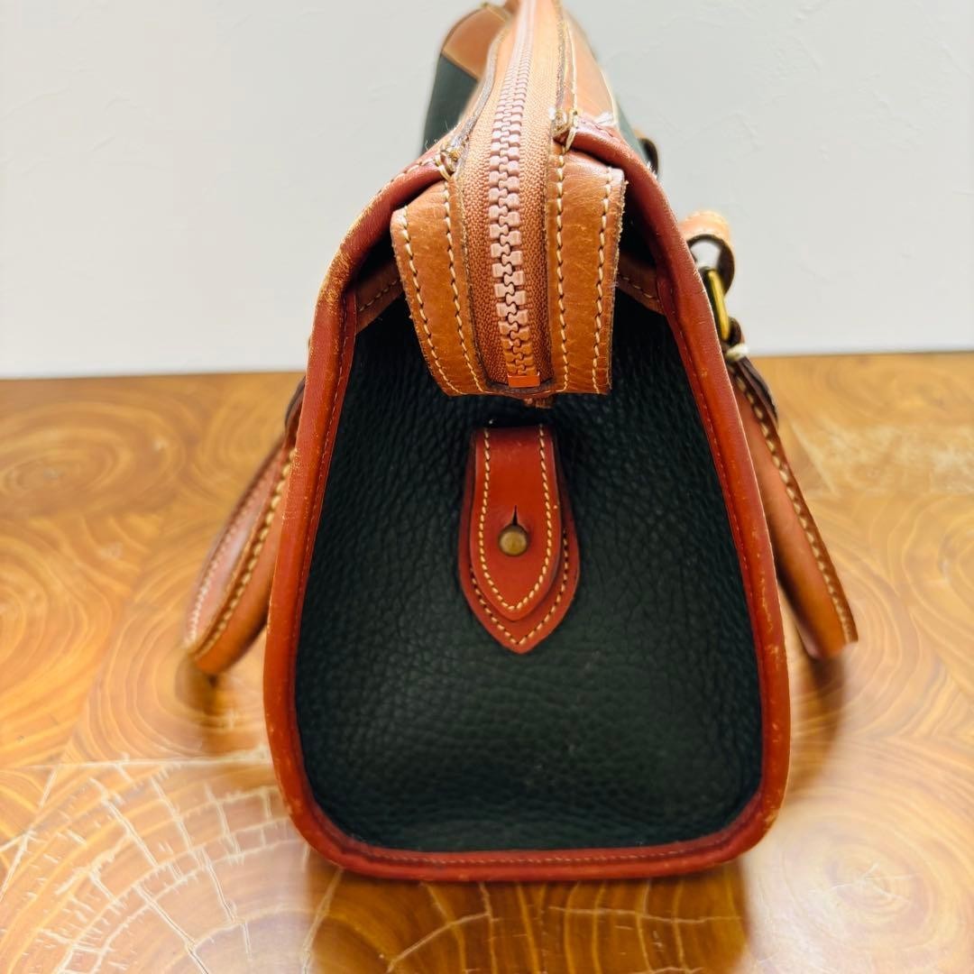 Dooney & Bourke Mini Boston Bag Green US 11.6in Pebbled Leather Vintage Japan
