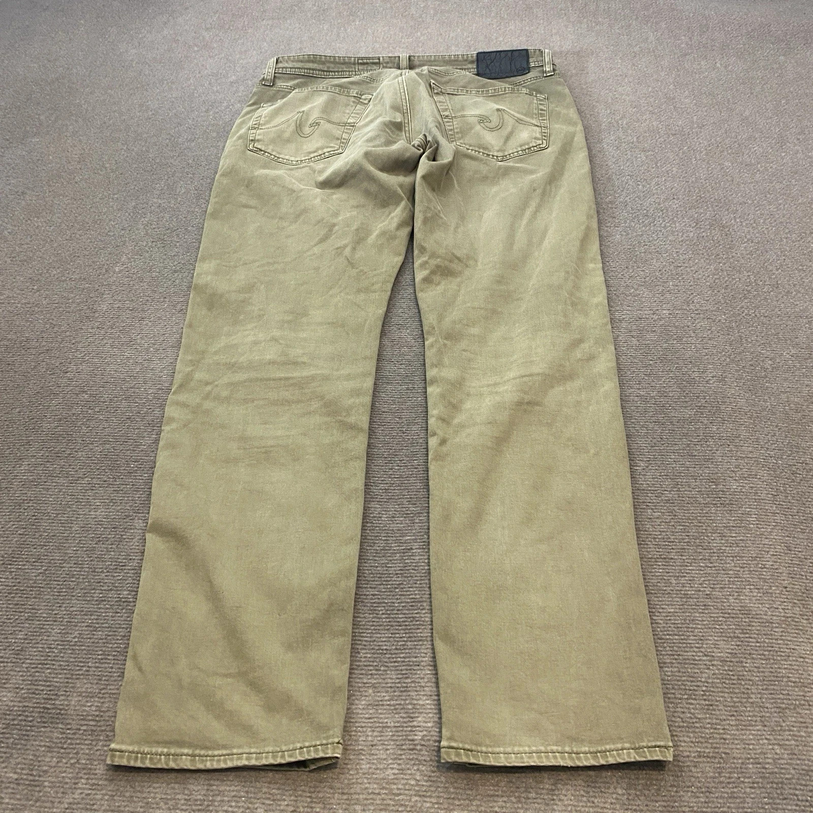 AG Adriano Goldschmied Pants Men (34×32) Green Stretch The Graduate Tailored Leg