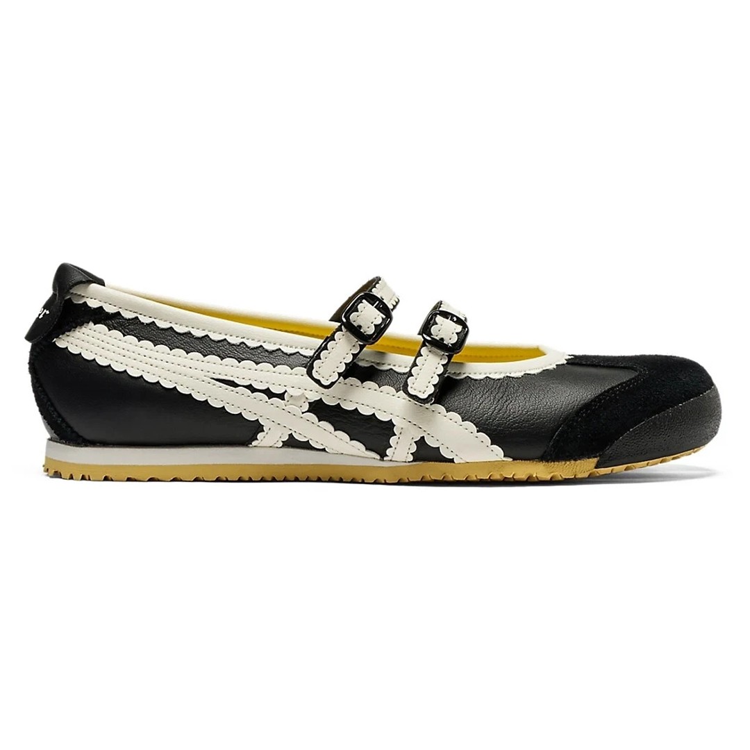 Vintage ONITSUKA TIGER MEXICO66 TGRS BALLET FLATS Black Cream 1182A678-001 Women
