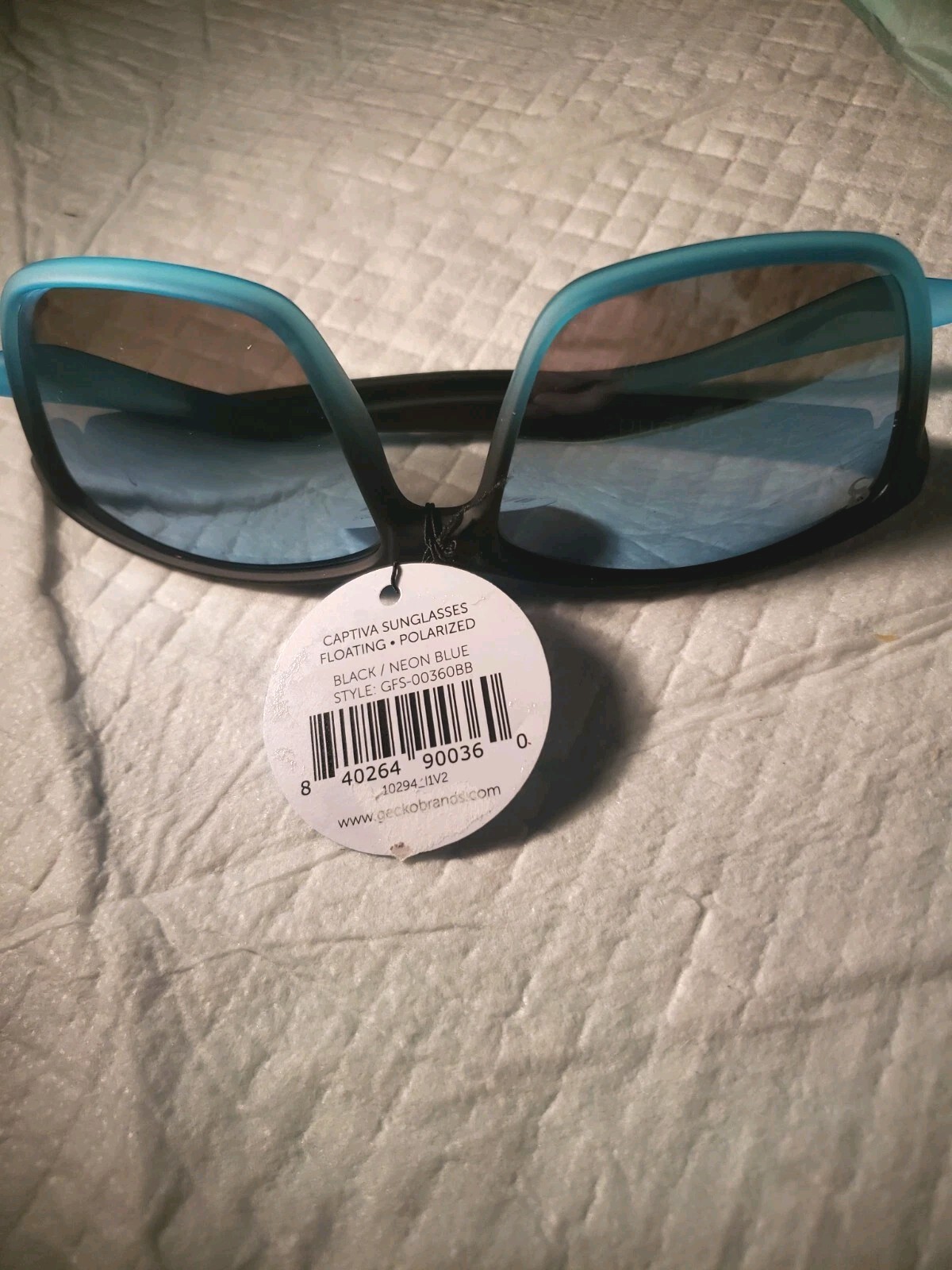 Geckobrands Waterproof / Floating Polarized Captiva Sunglasses Black/neon Blue