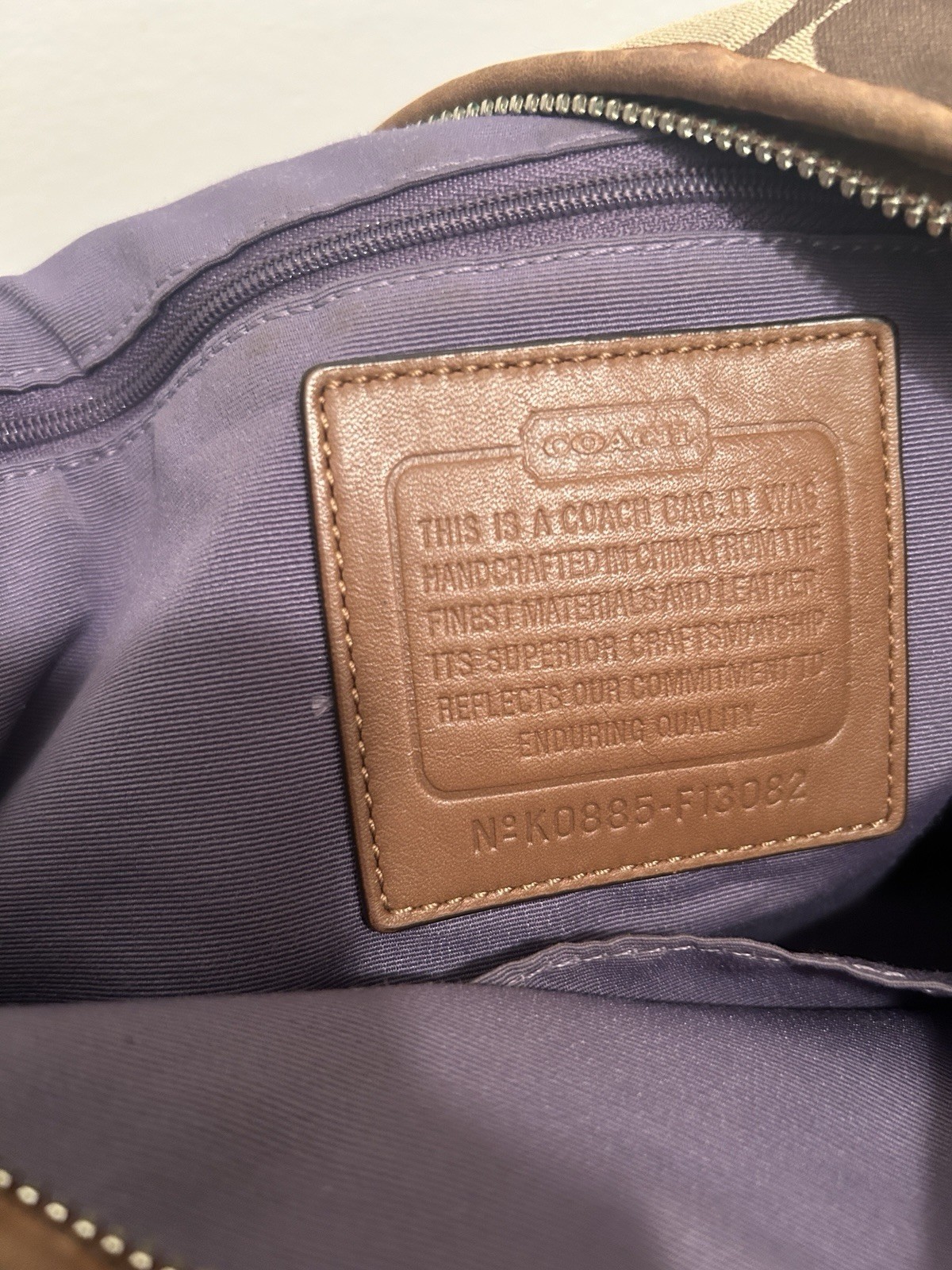 Coach Signature Logo Brown/Beige Large Hobo Shoulder Bag