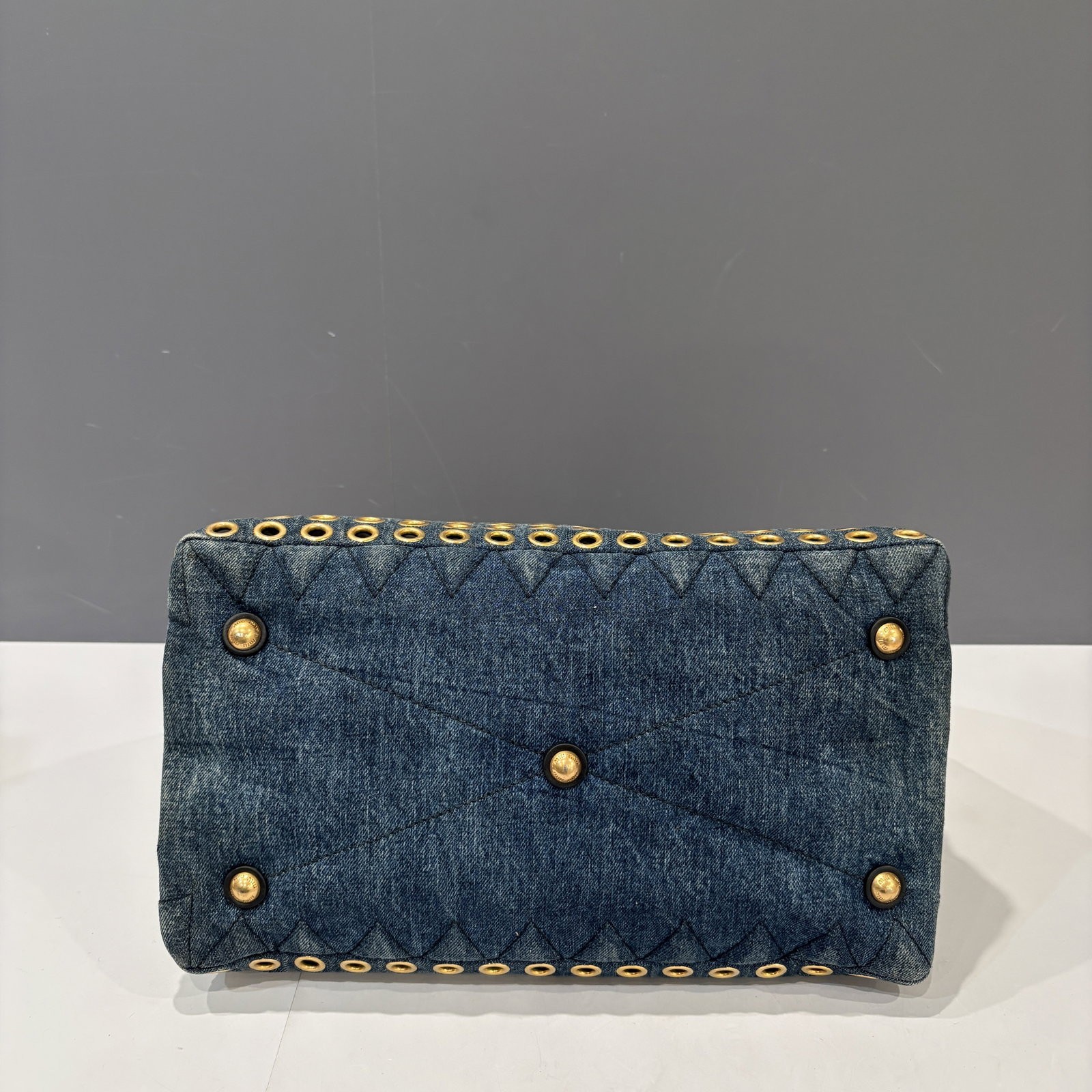 Miu Miu Eyelet Two Way Bag Blue Denim (ya041226a8)
