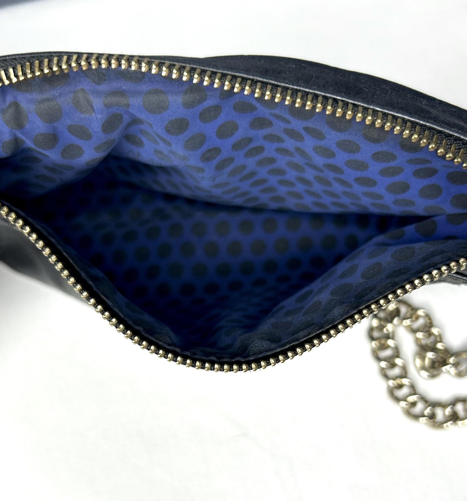 Rebecca Minkoff Purse Mini MAC Crossbody Clutch Bag Black Leather Chain Strap