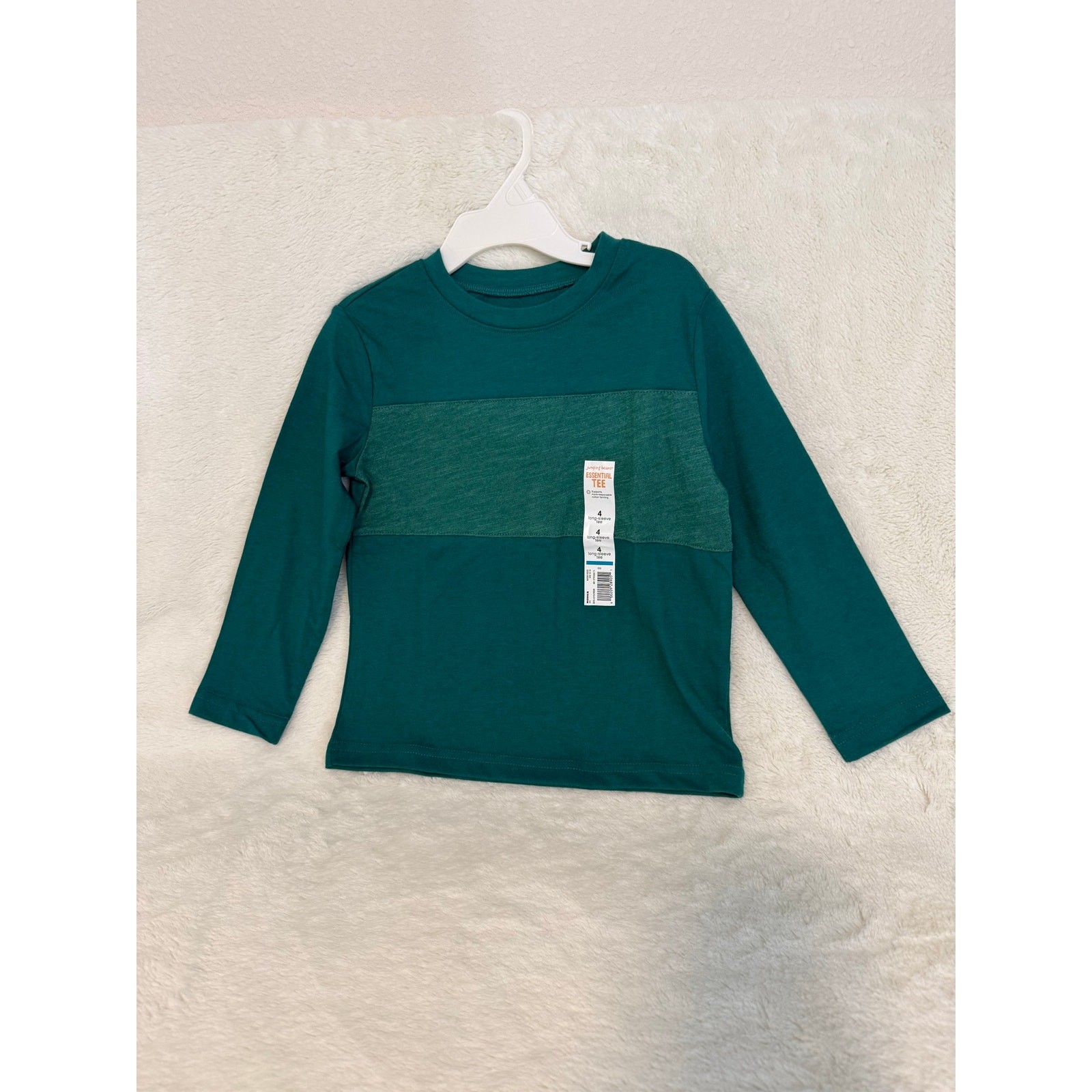 NWT Jumping Beans Boys Teal & Green Long Sleeve Shirt Size 4