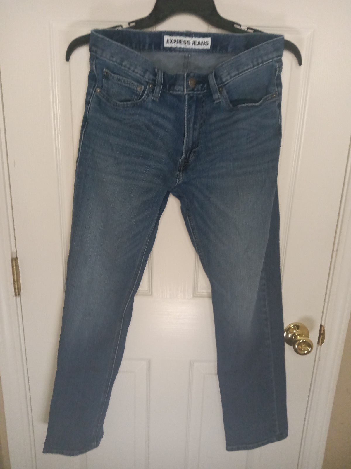 Express Jeans Mens 31×32 Blue Rocco Slim Fit Straight Leg Denim 100% Cotton Rock